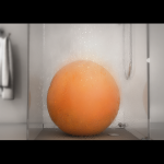 シャワーを浴びるオレンジ　CGアニメーション